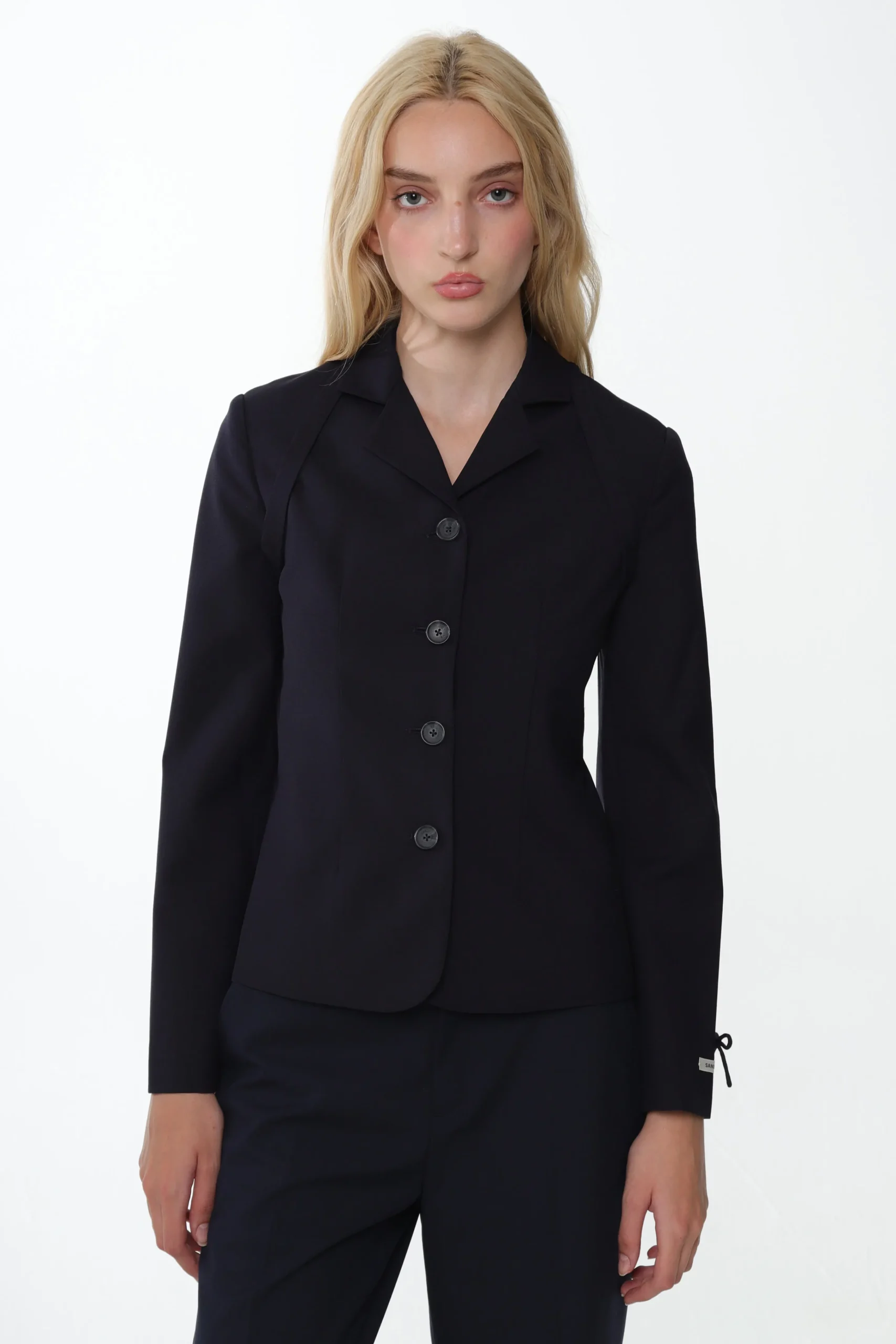 SANDY LIANG BISCUIT JACKET IN NAVY> Uniform | Outerwear