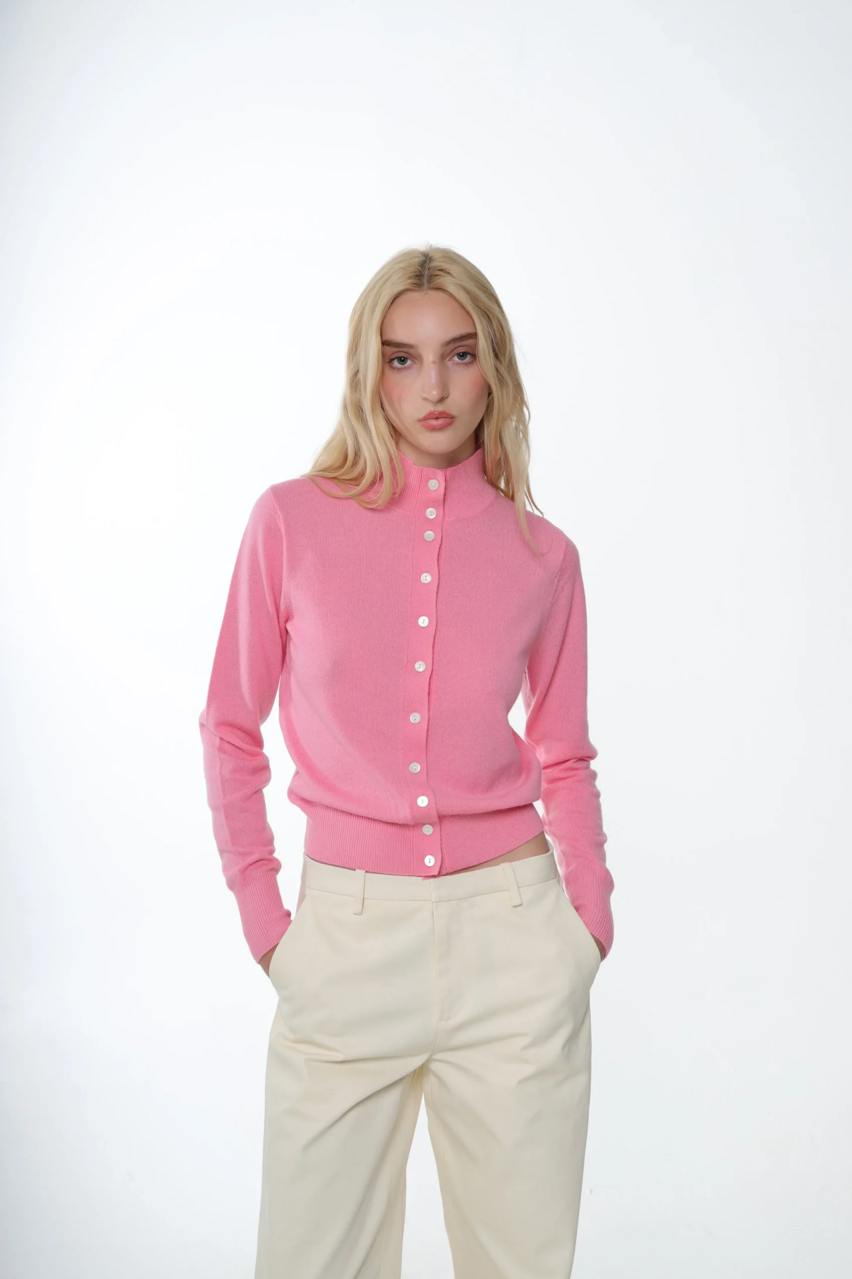 SANDY LIANG BOUIE CARDIGAN IN PINK> Knits