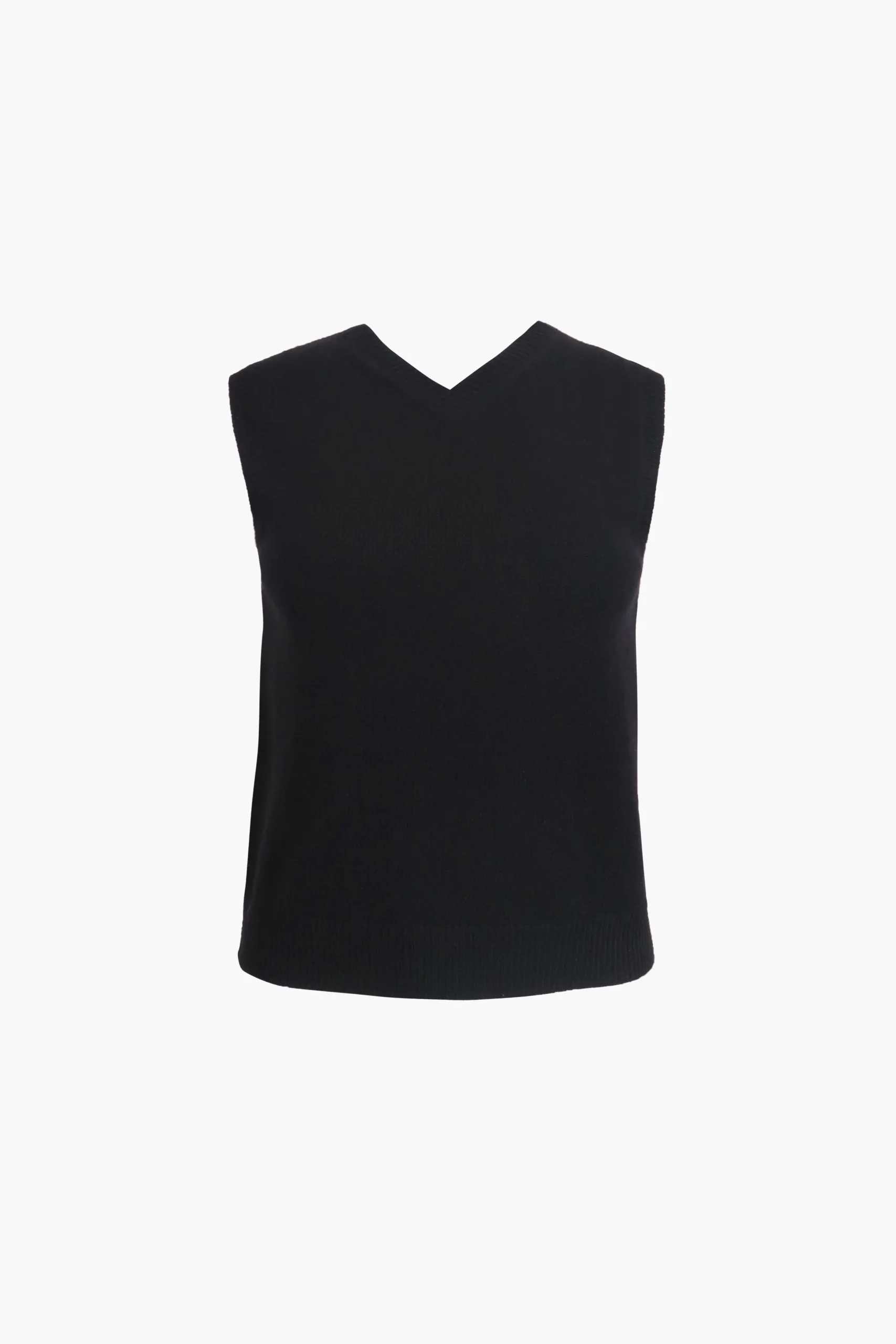 SANDY LIANG CASHMERE SHRUNKEN VEST IN BLACK> Knits
