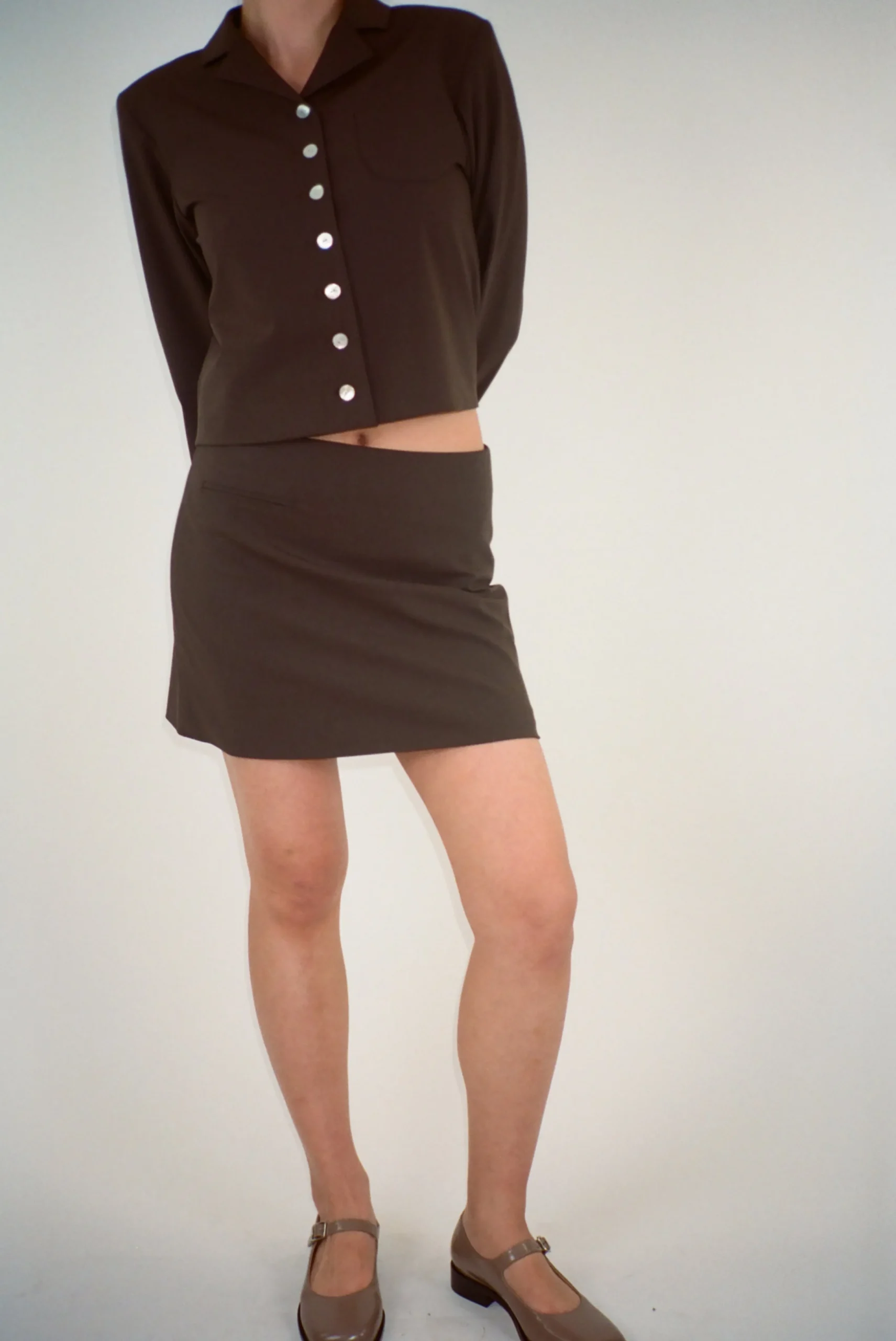 SANDY LIANG CATBUS SKIRT IN BROWN> Skirts