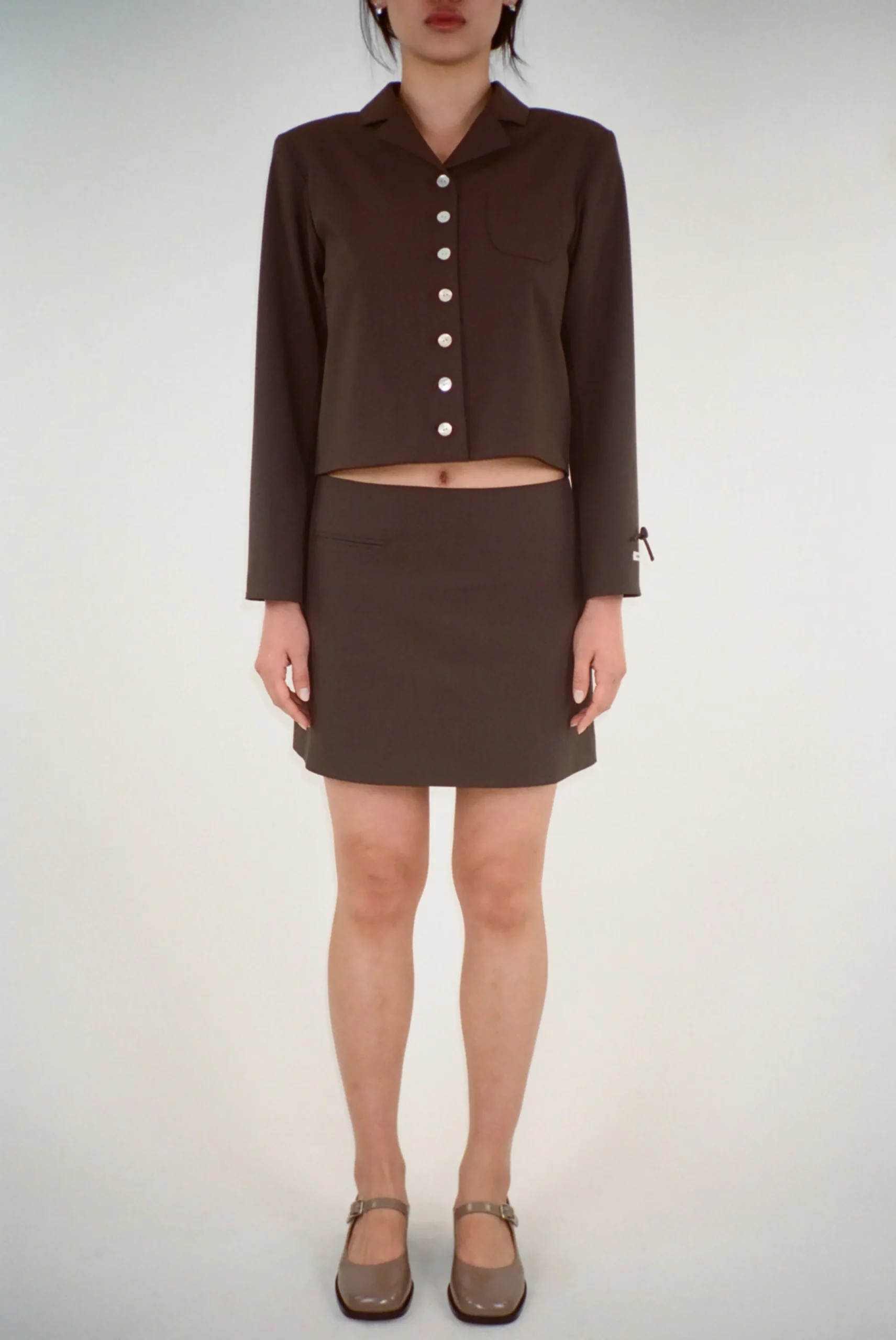 SANDY LIANG CHARM JACKET IN BROWN> Outerwear