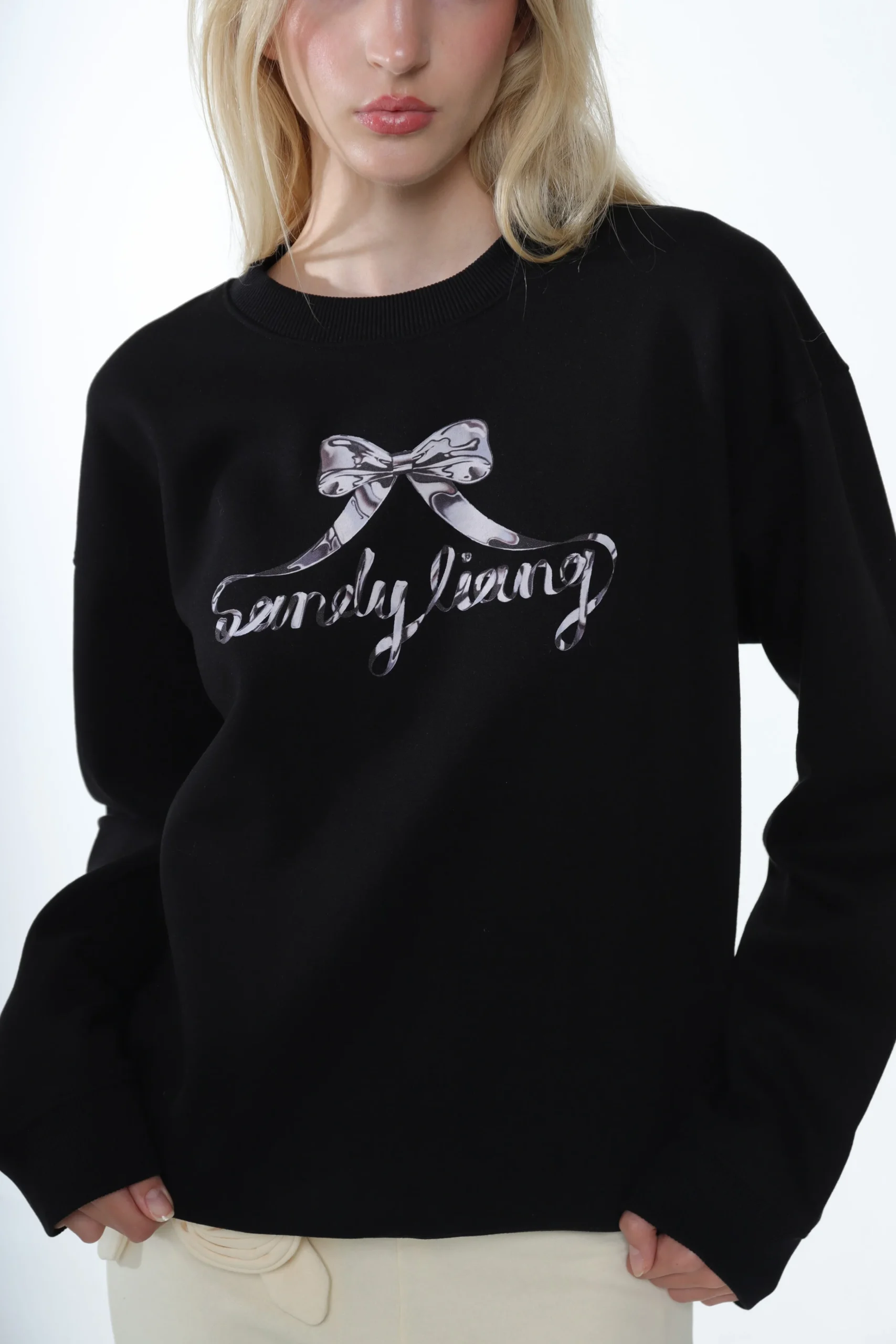 chrome_sweatshirt_in_black_2.webp SANDY LIANG CHROME SWEATSHIRT IN BLACK> Tops