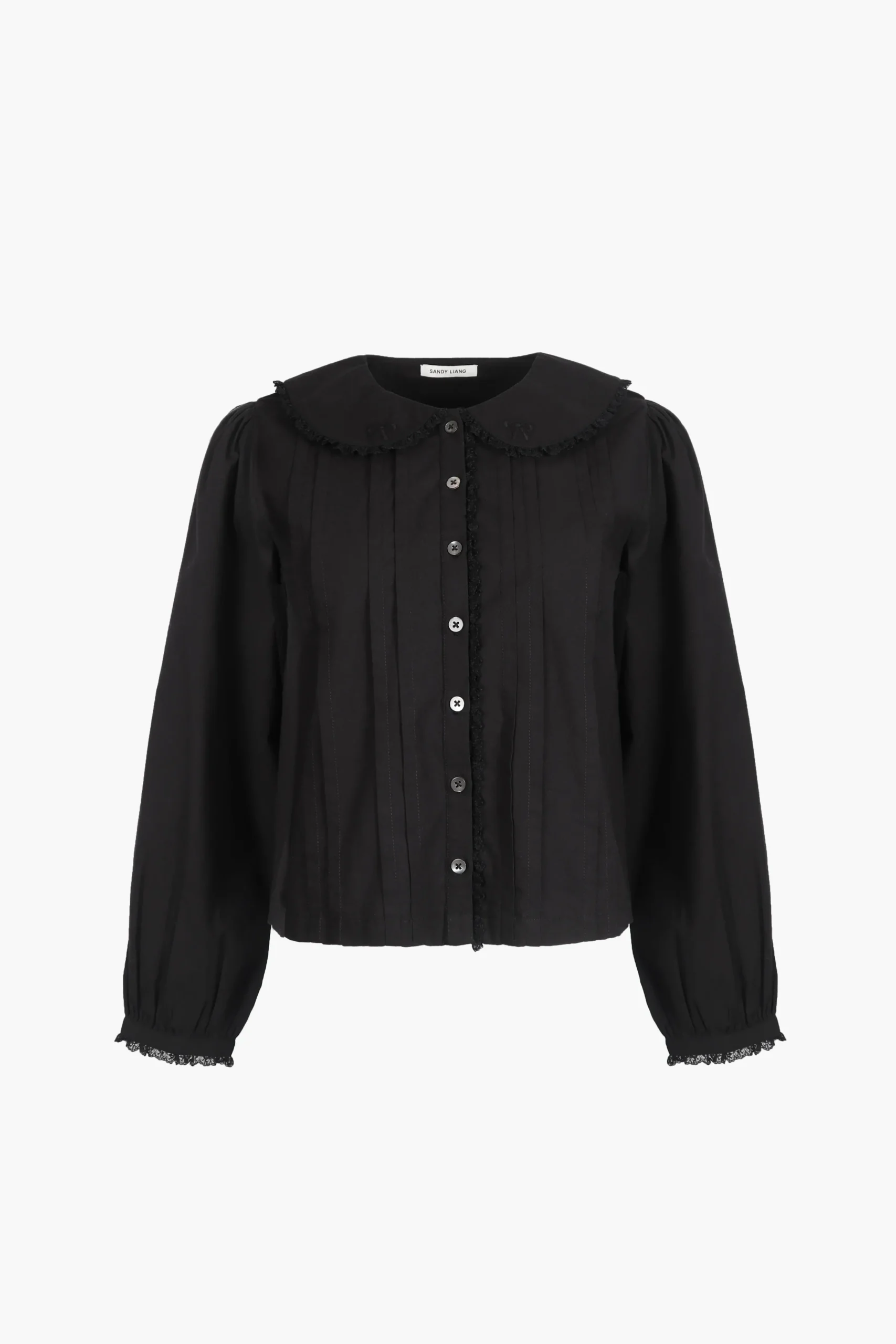 SANDY LIANG GROVE TOP IN BLACK> Tops