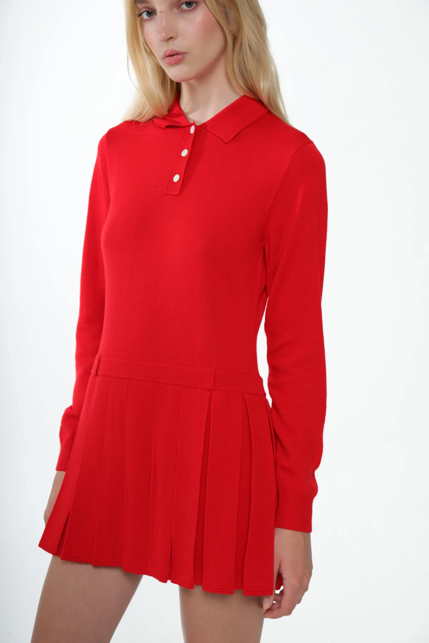 hague_sweater_dress_in_red_3.webp SANDY LIANG HAGUE SWEATER DRESS IN RED> Uniform | Knits