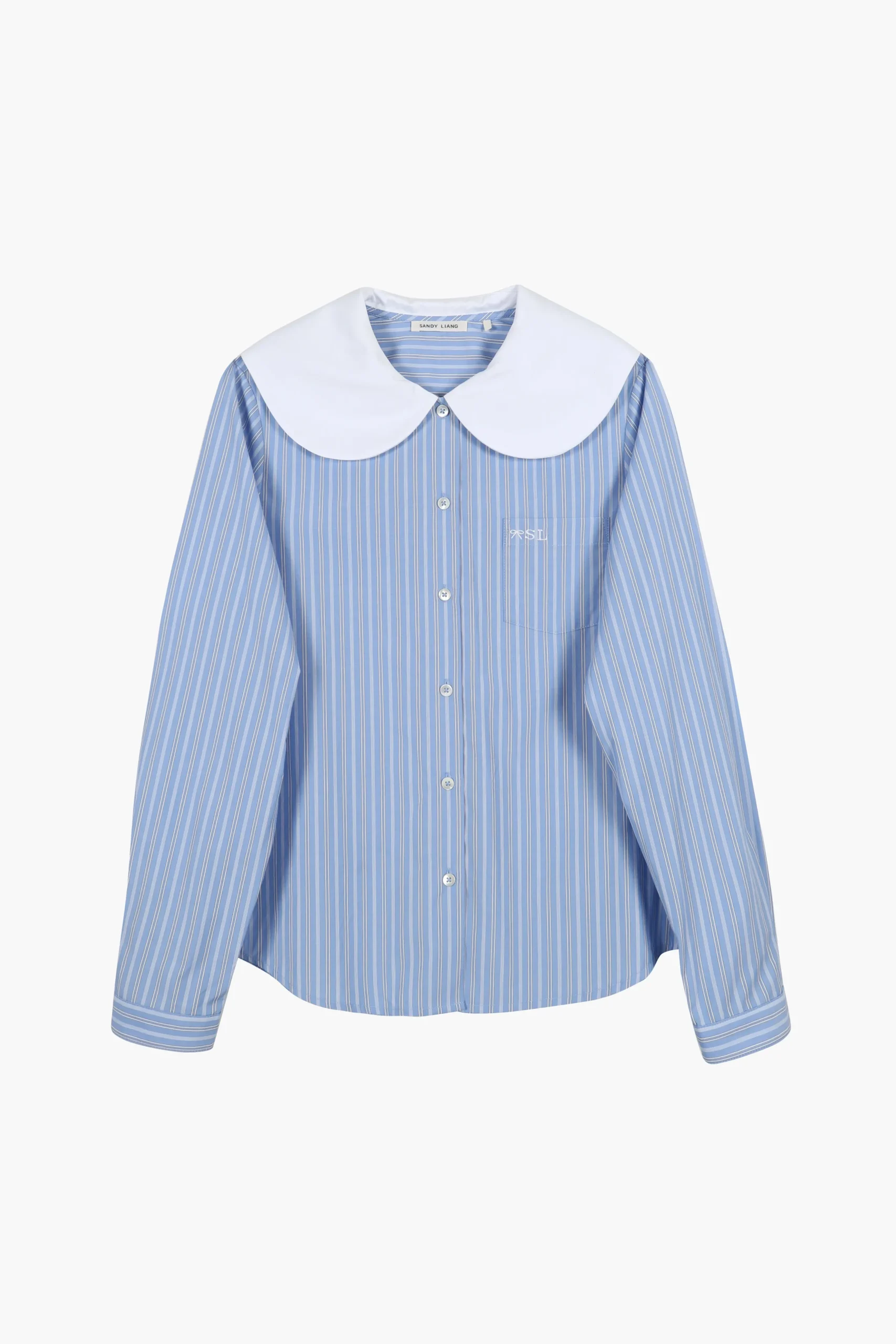 SANDY LIANG LUTON SHIRT IN LIGHT BLUE STRIPE> Uniform | Tops