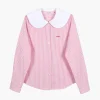 SANDY LIANG LUTON SHIRT IN PINK STRIPE> Uniform | Tops