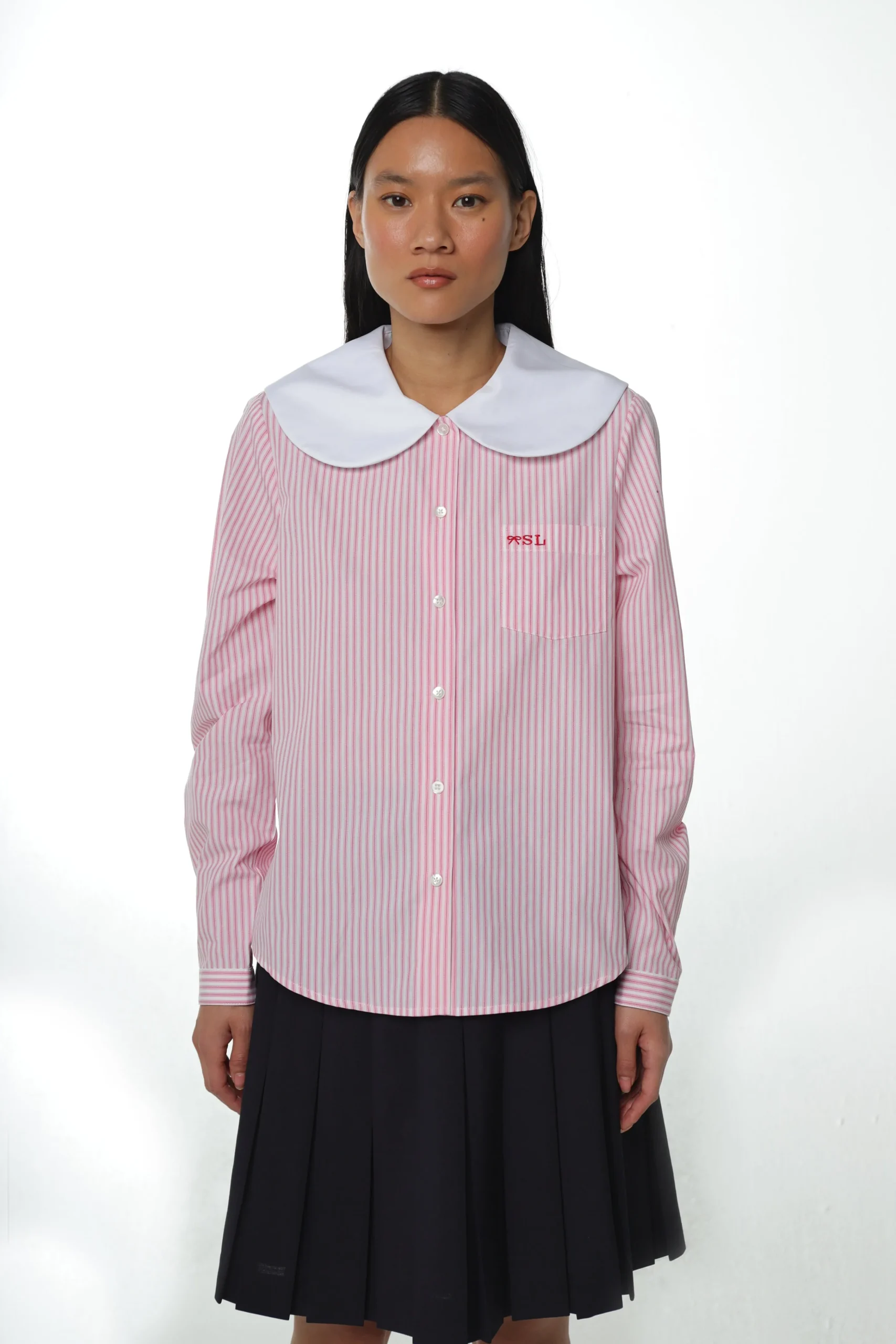 SANDY LIANG LUTON SHIRT IN PINK STRIPE> Uniform | Tops