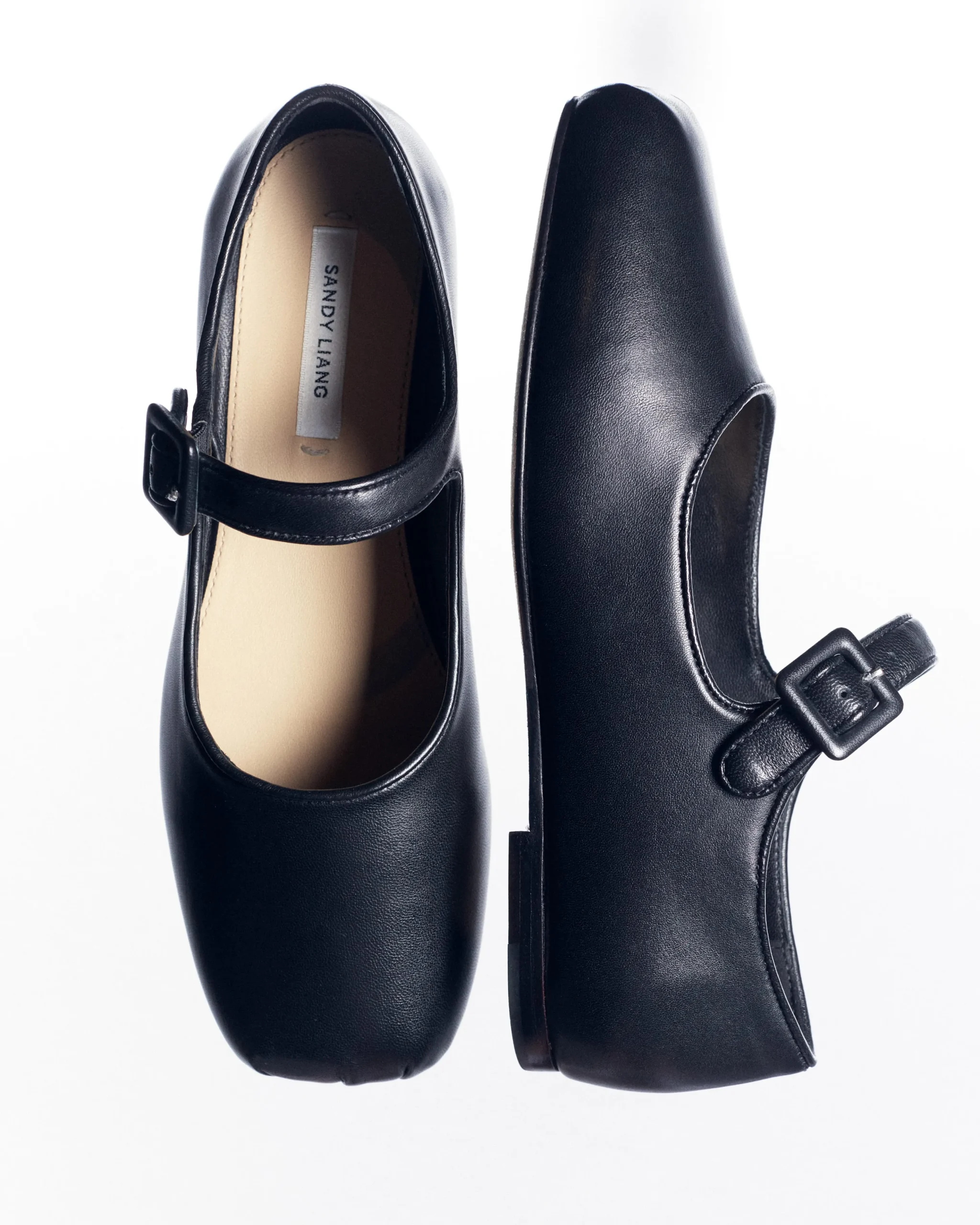 SANDY LIANG MARY JANE POINTE IN BLACK NAPPA> Uniform | Shoes