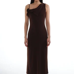 SANDY LIANG OTTER DRESS IN DARK BROWN> Dresses