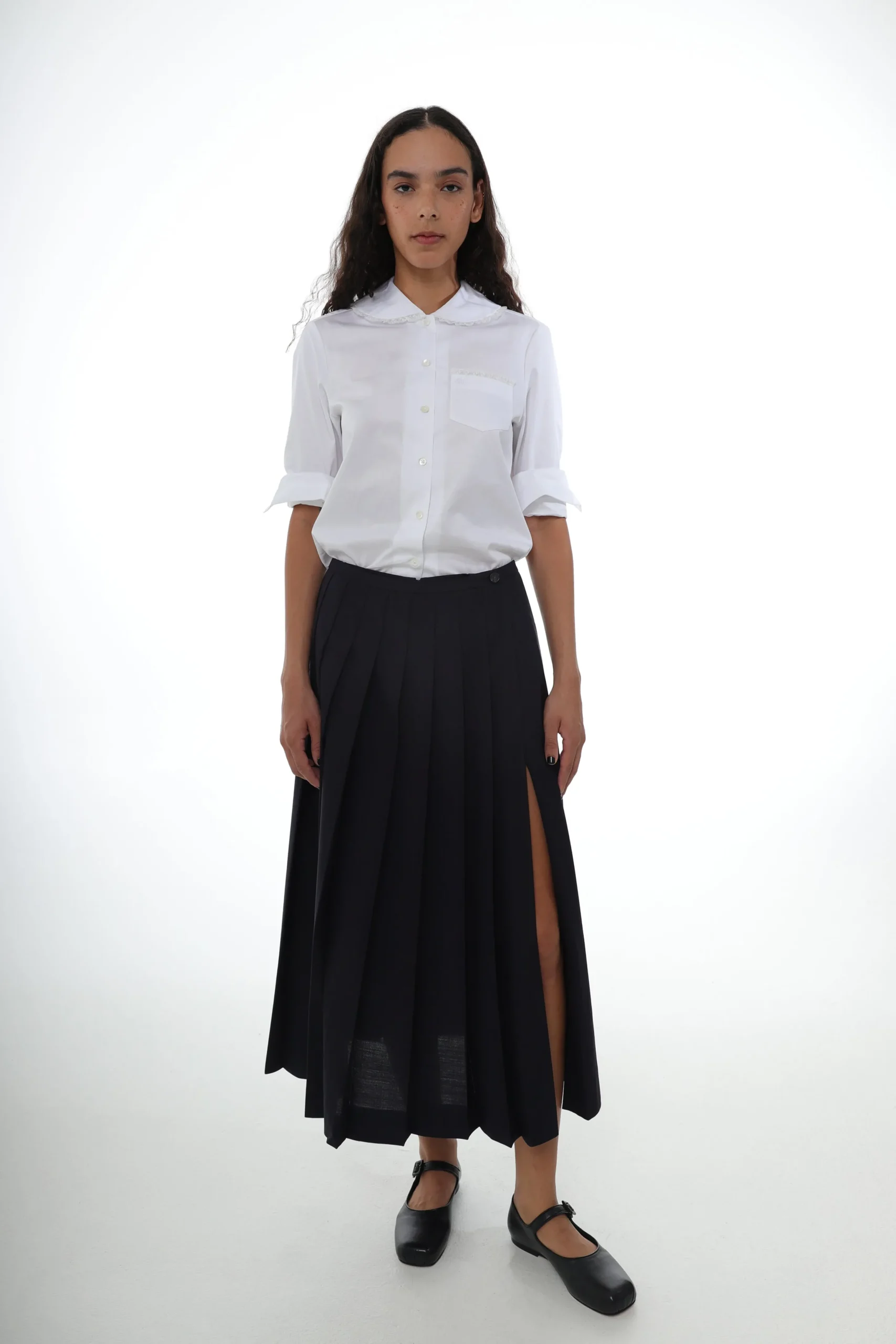 SANDY LIANG PRIVATE SKORT IN NAVY> Uniform | Skirts