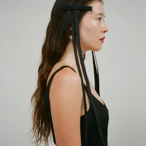 SANDY LIANG RECITAL BOWS IN BLACK TAFFETA> Hair