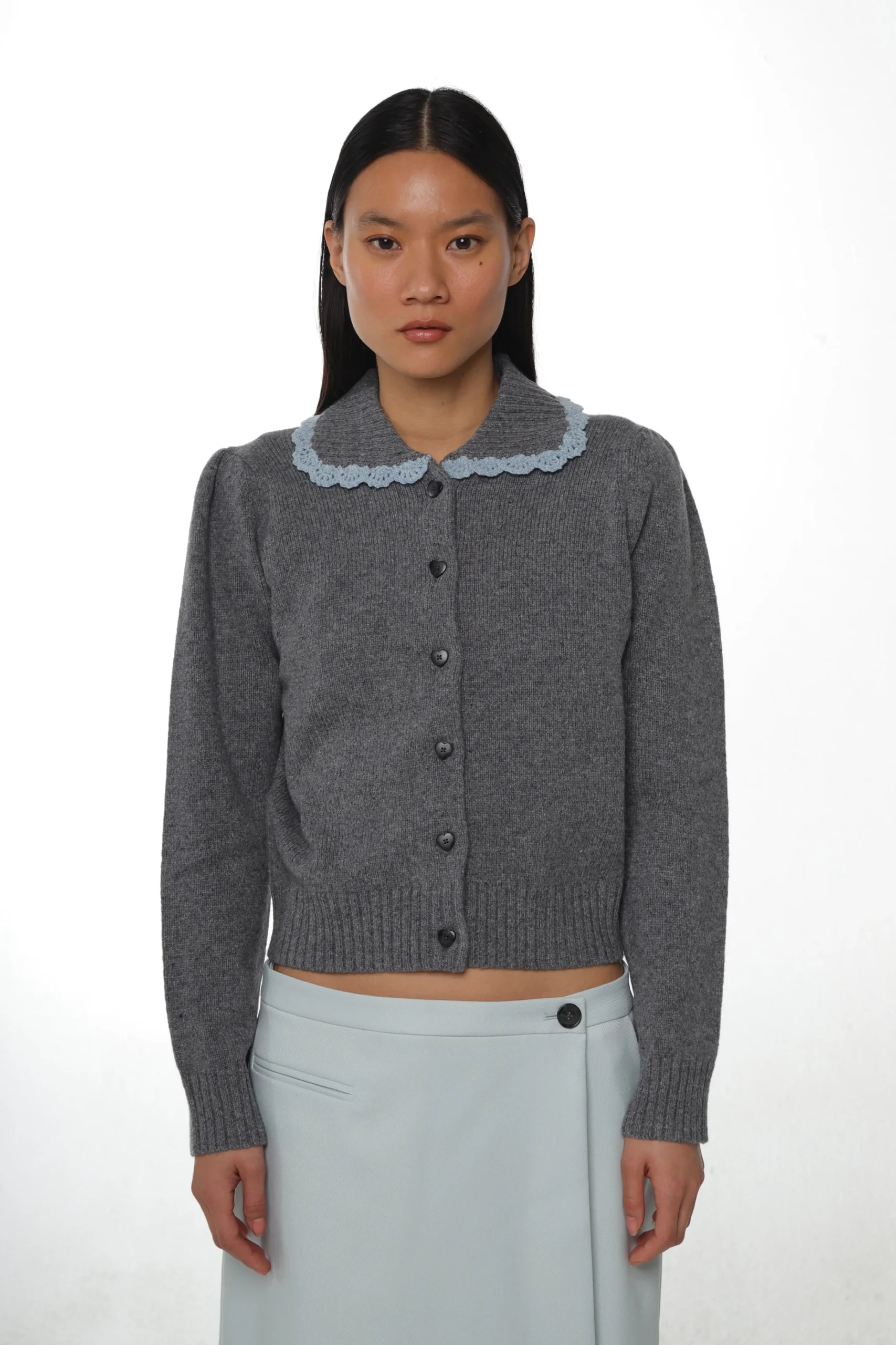 SANDY LIANG ROCHE CARDIGAN IN CHARCOAL> Knits