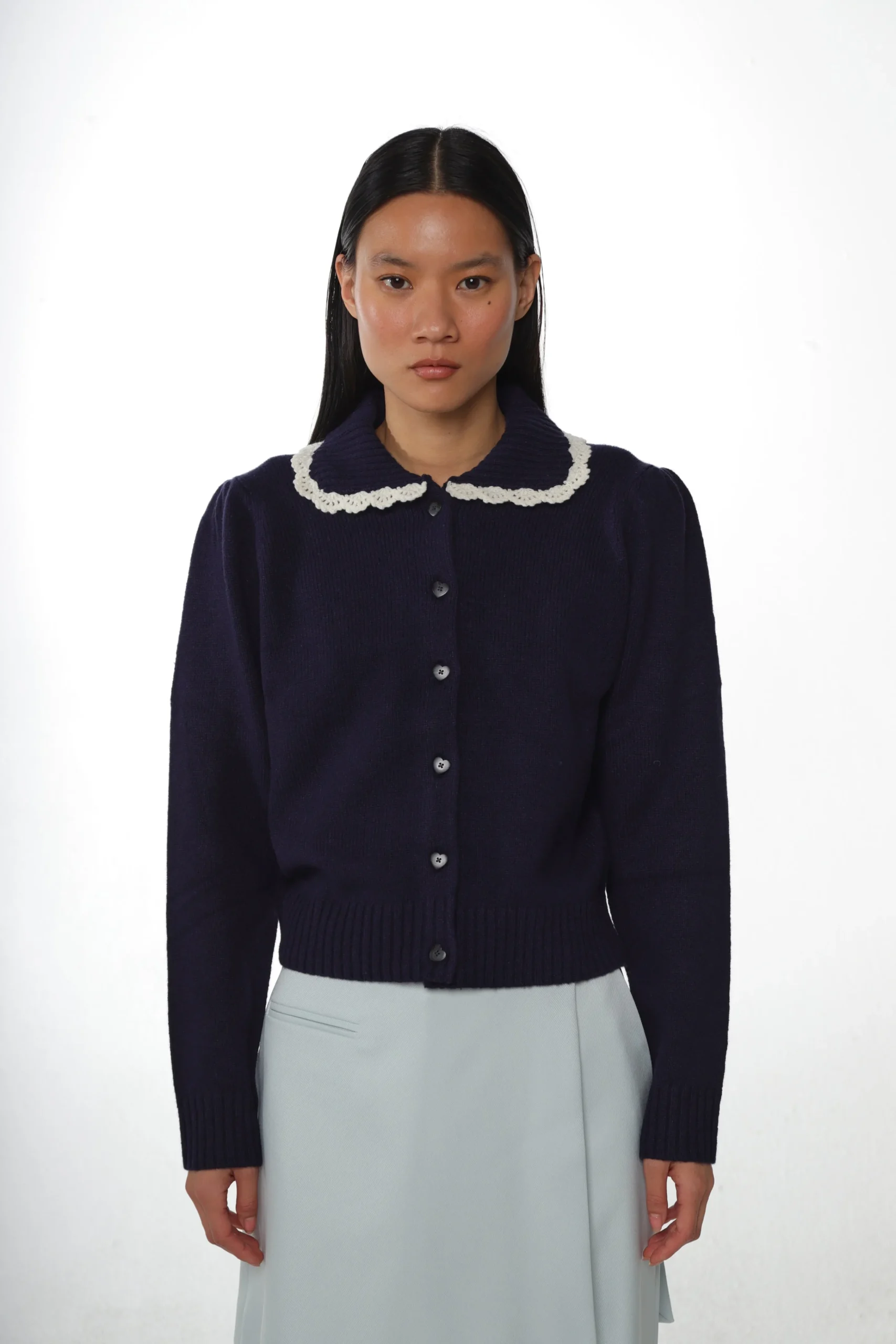 SANDY LIANG ROCHE CARDIGAN IN NAVY> Knits