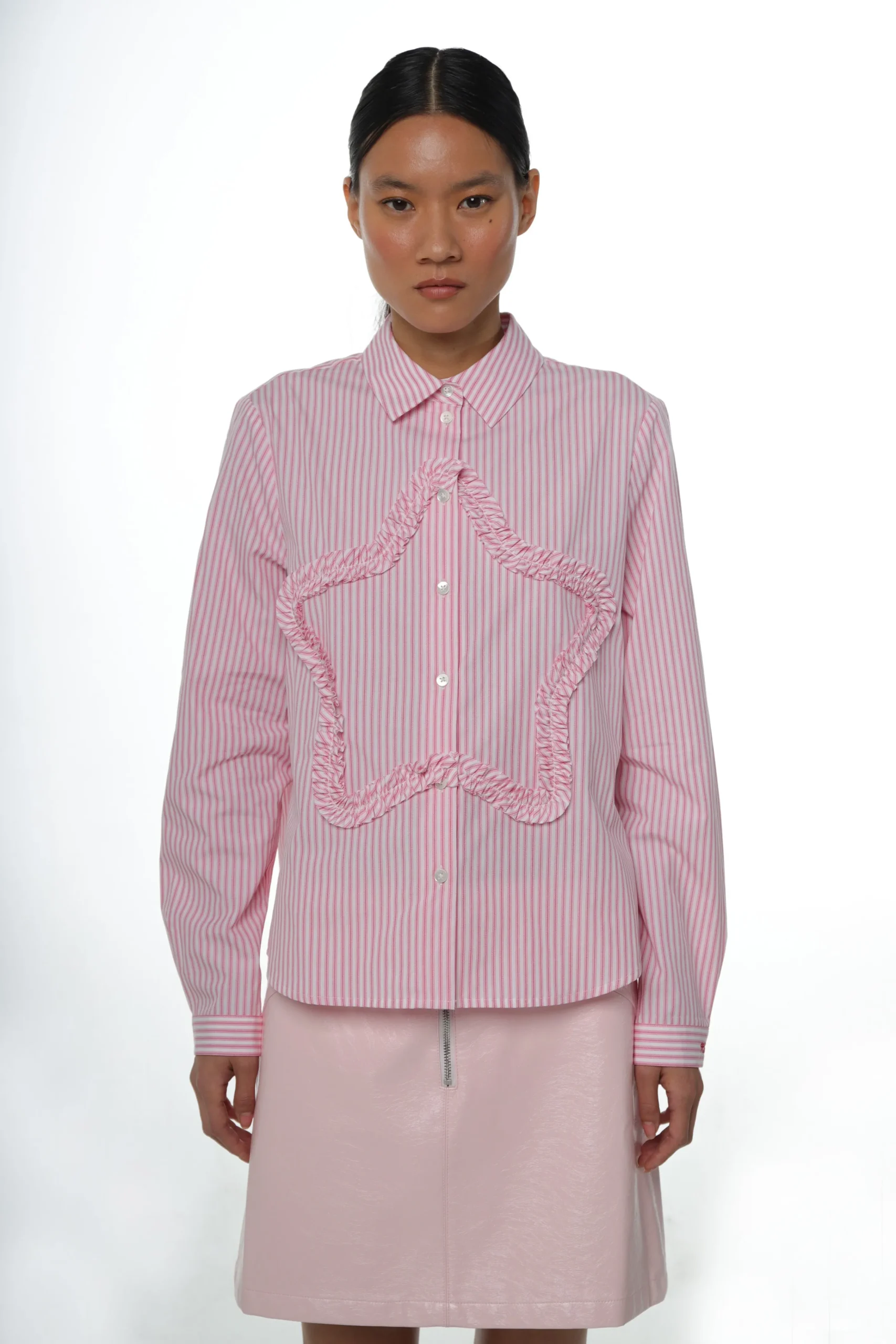 sirius_shirt_in_pink_stripe_4.webp SANDY LIANG SIRIUS SHIRT IN PINK STRIPE> Uniform | Tops