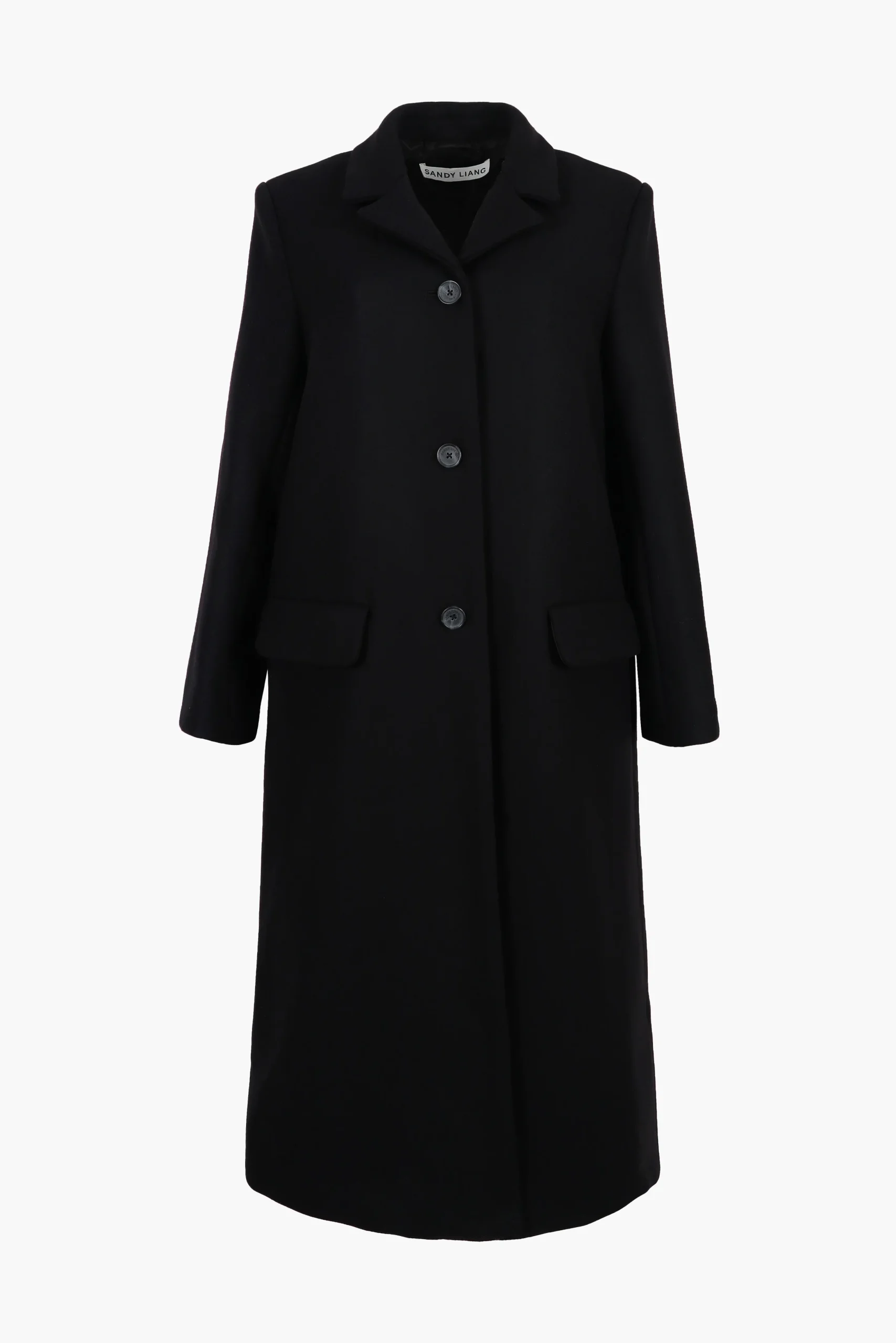 SANDY LIANG SOYA COAT IN BLACK> Outerwear