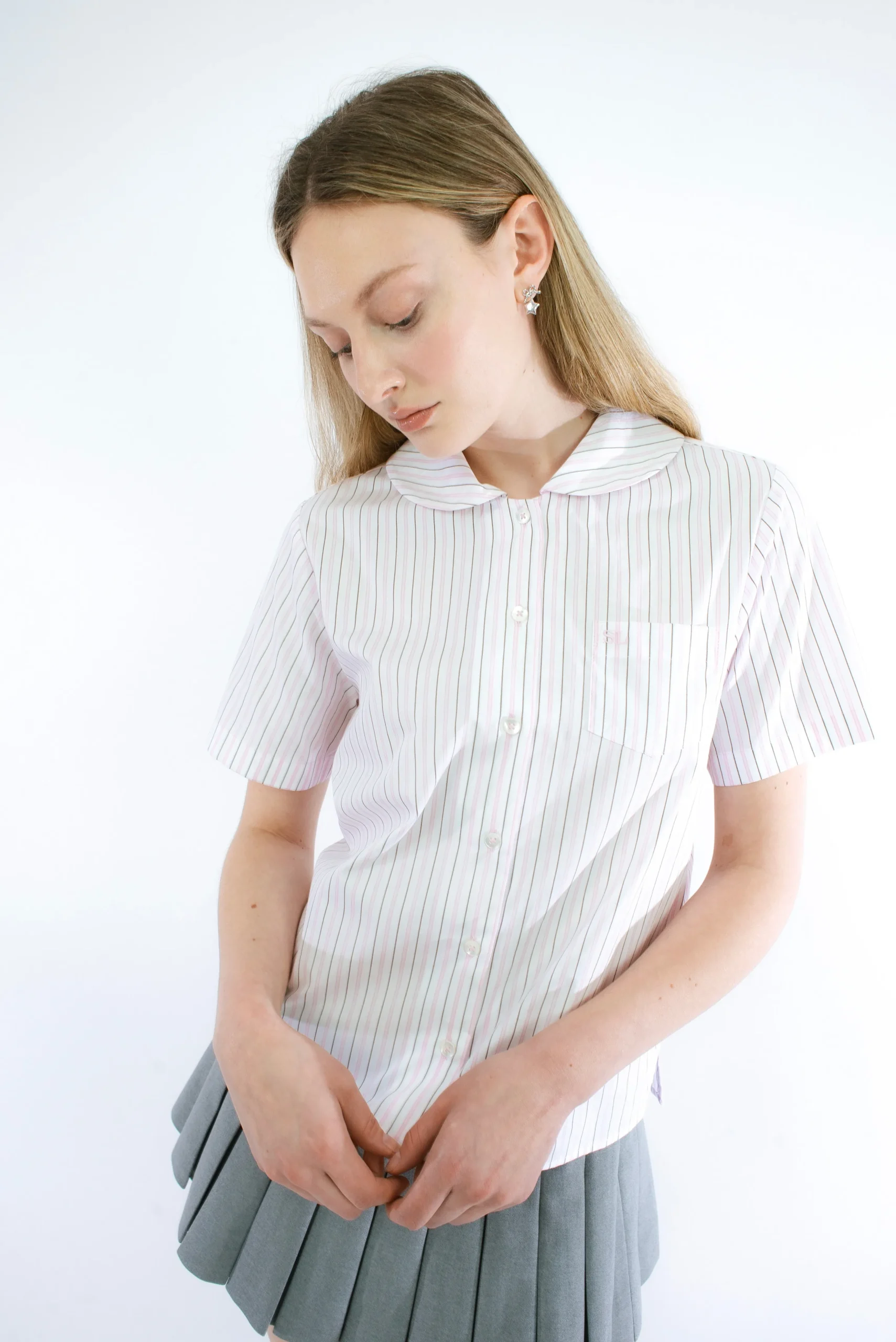 splitter_top_in_pink_stripe_2.webp SANDY LIANG SPLITTER TOP IN PINK STRIPE> Uniform | Tops