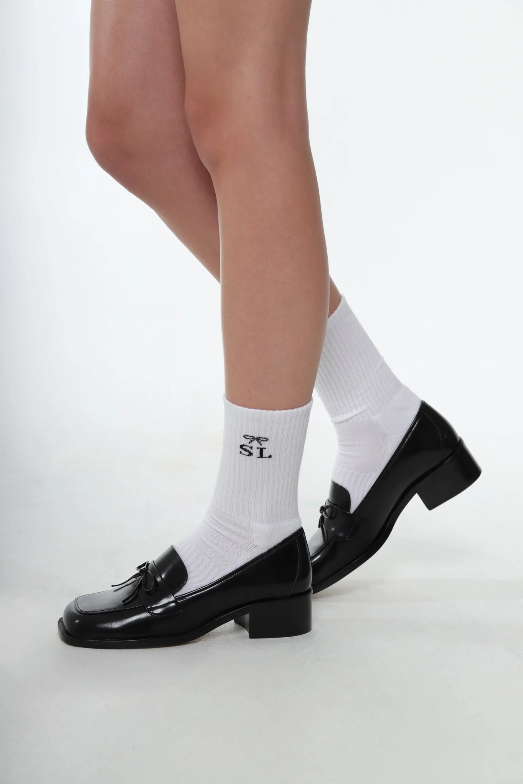 SANDY LIANG SPORT MONOGRAM SOCK IN WHITE> Uniform | Socks