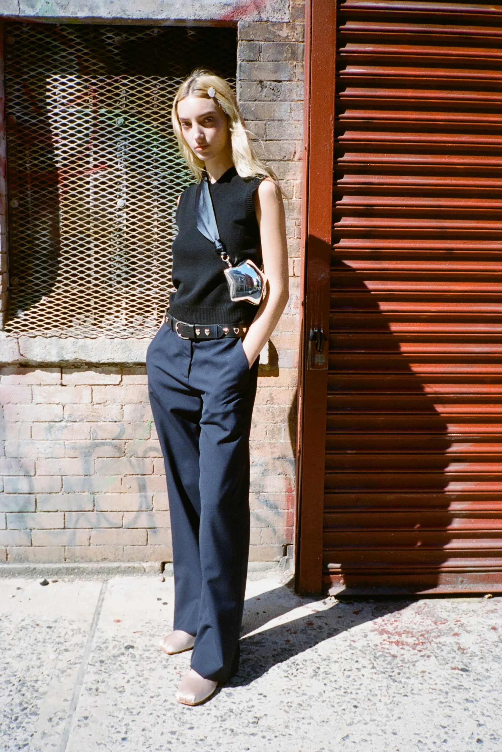 SANDY LIANG STAR LOCKET BAG IN BLACK> Crossbody | Shoulder