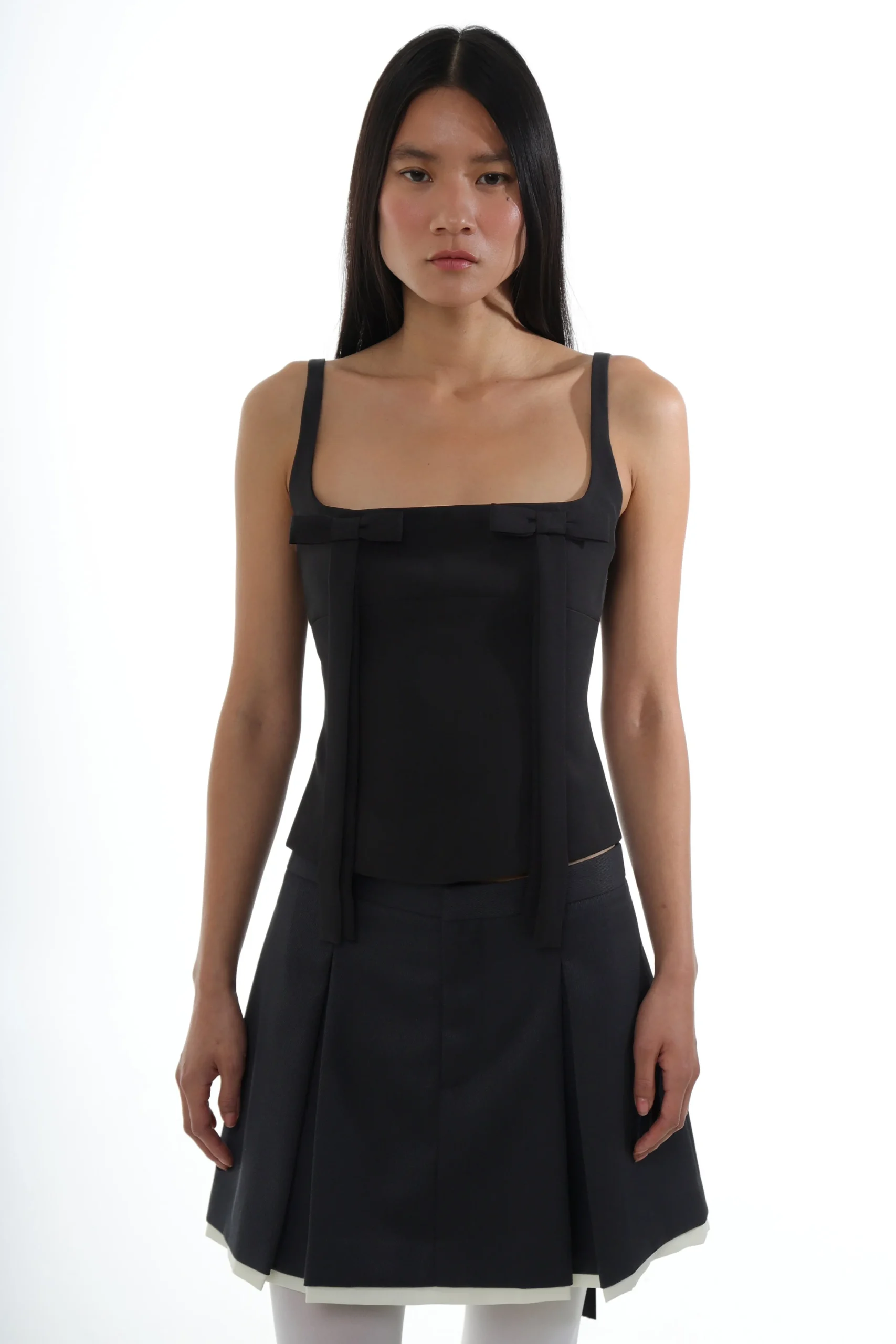 SANDY LIANG TEACUP TANK IN BLACK> Tops