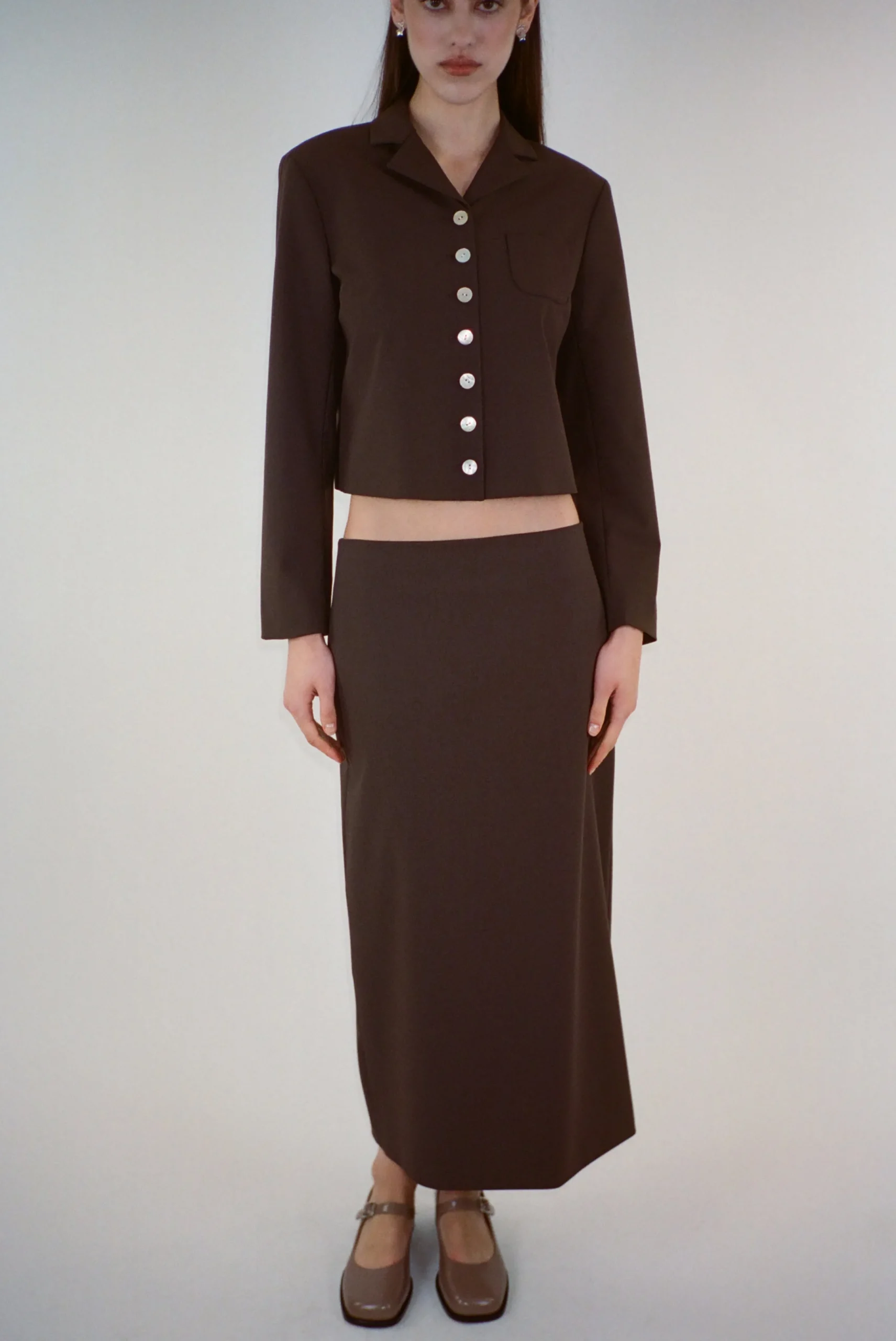 toes_skirt_in_brown_4.webp SANDY LIANG TOES SKIRT IN BROWN> Uniform | Skirts