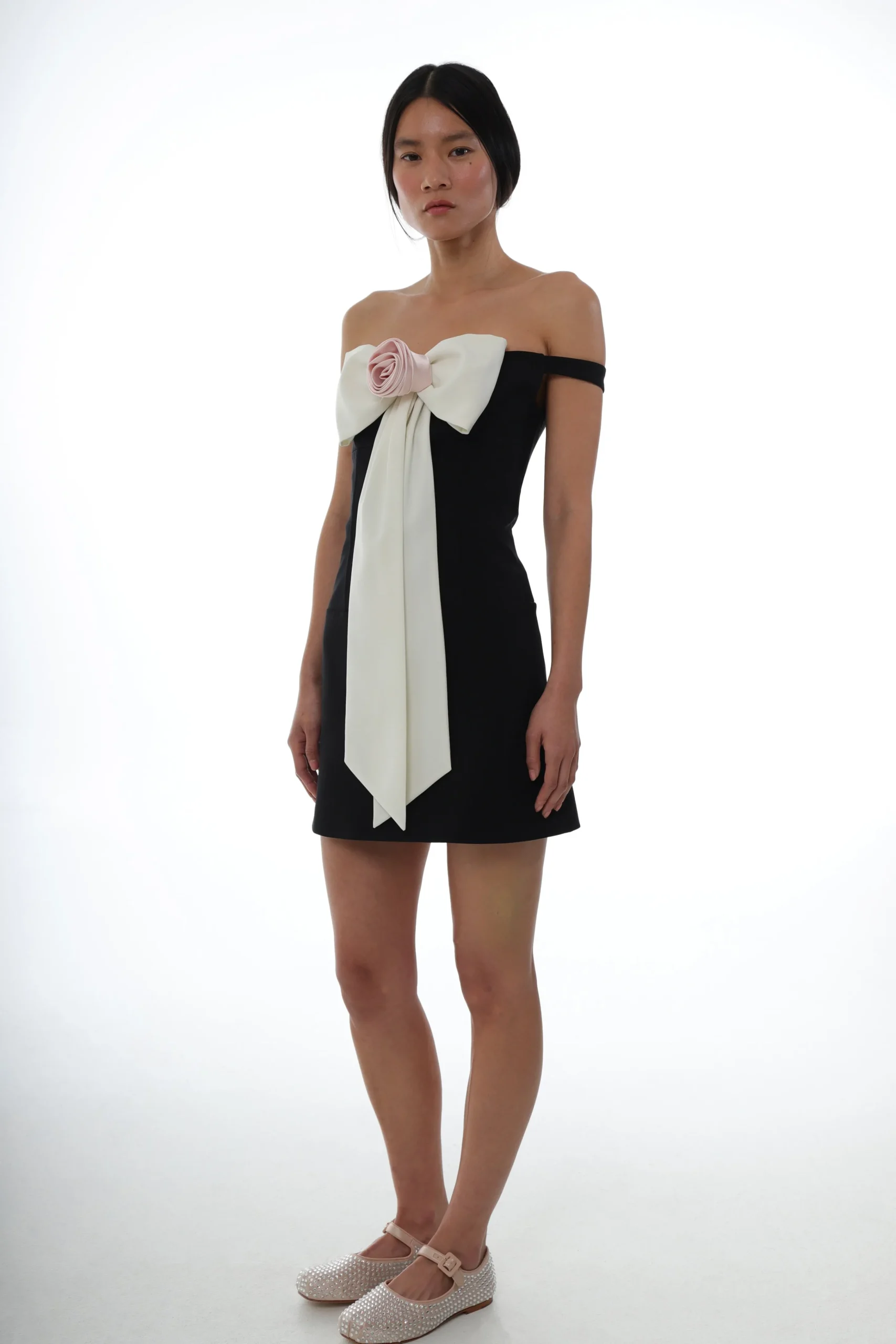 SANDY LIANG TULIPS DRESS IN BLACK> Dresses