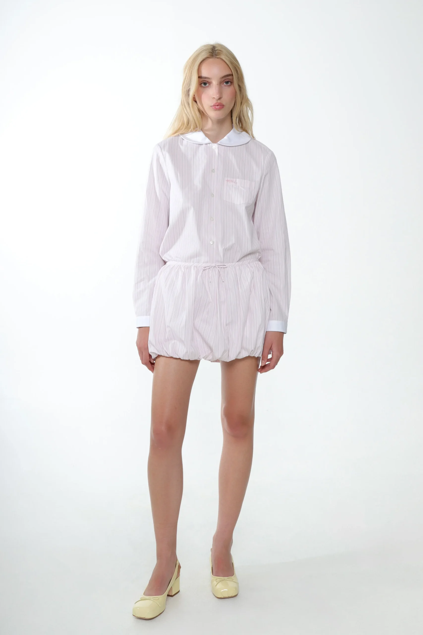 SANDY LIANG WILBUR TOP IN PINK STRIPE> Uniform | Tops